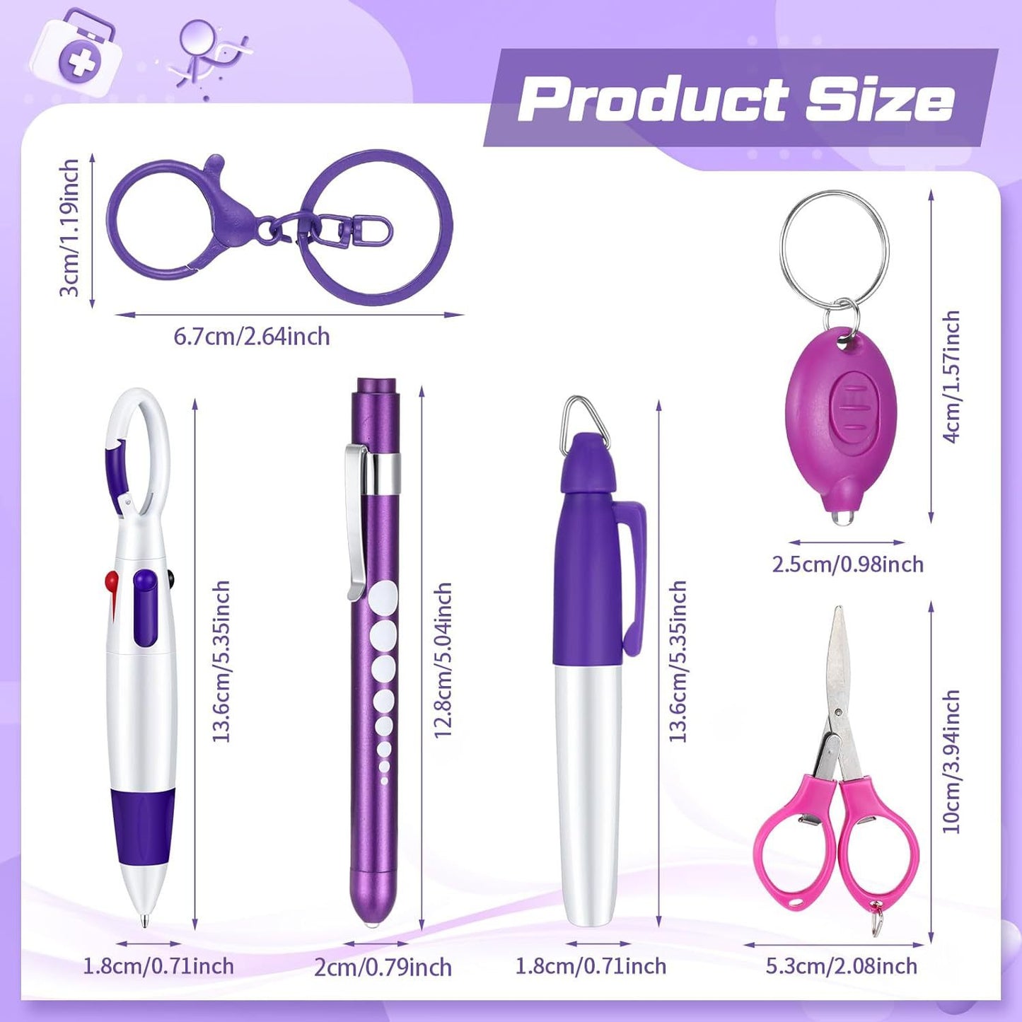 5-in-1 Nurse Pen Set with Safety Scissors & Badge Clip